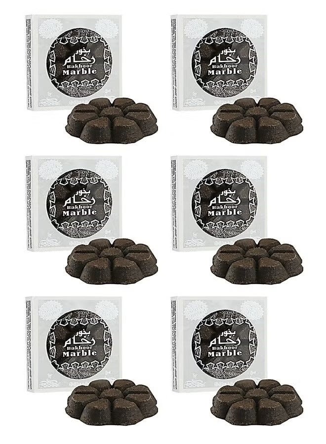 Nabeel 6 Pcs Nabeel Bakhoor Marble 30 GMS Luxury Arabic Incense with Deep Oudh Aroma for a Royal Home Ambience - Image 1